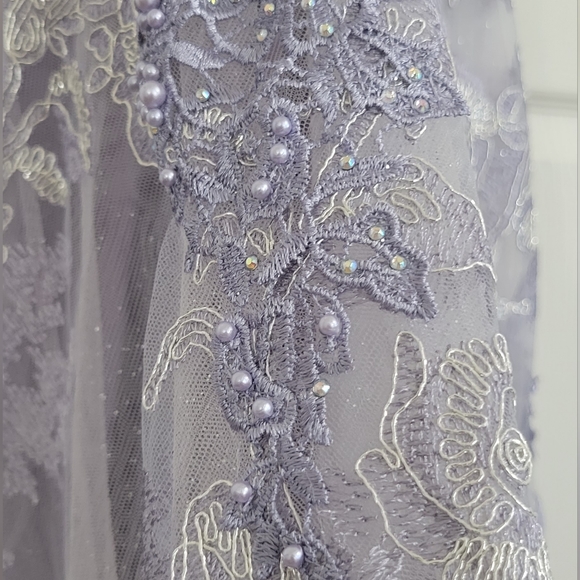 Stunning Genuine Cinderella Divine Light Violet Mermaid Lace Gown size 8 - Picture 11 of 15